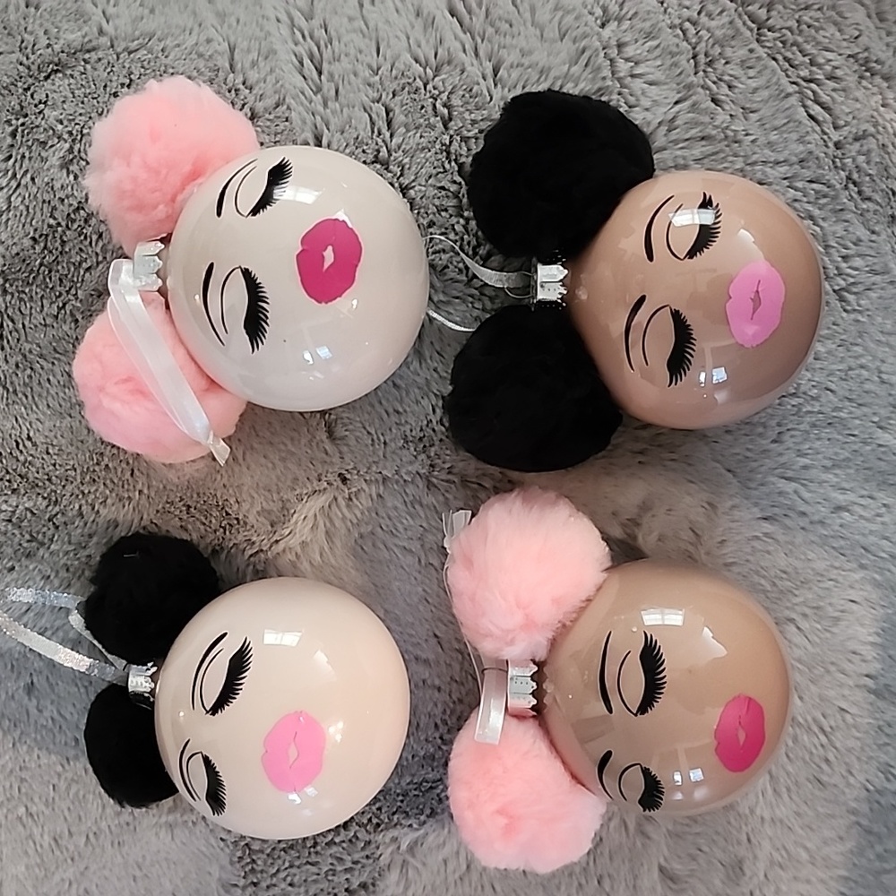Set of 4 girl ornaments